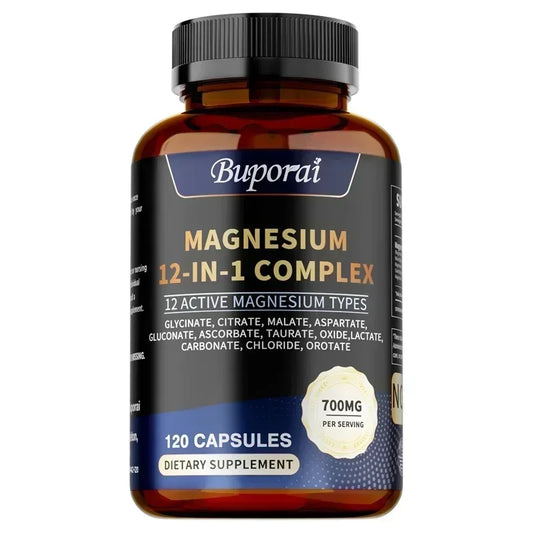 Magnesium 12-IN-1 Complex - Supports Heart and Bone Health, Aids Relaxation, Improves Muscle Strength, and Boosts Immunity